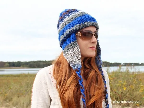 Stripe Ear Flap Beanie