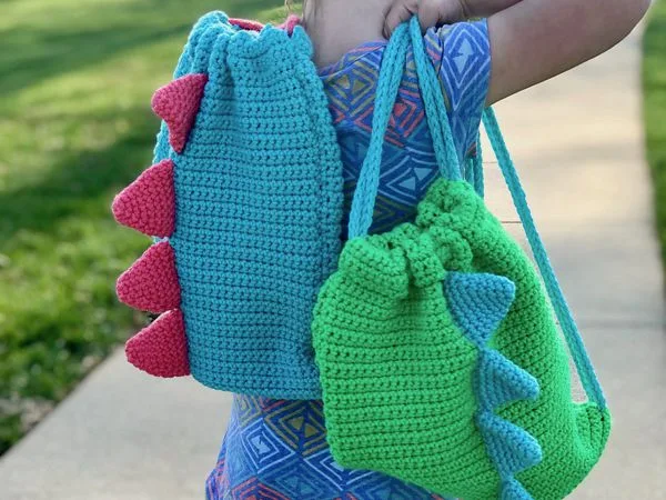 crochet Dino Backpack free pattern