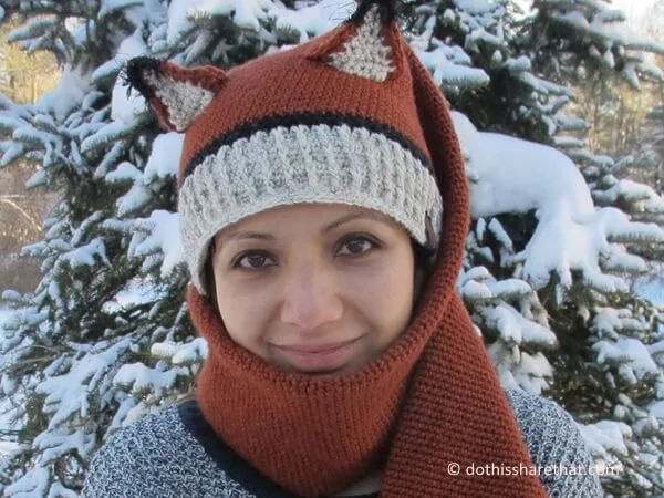 Fox Hat and Scarf Combo