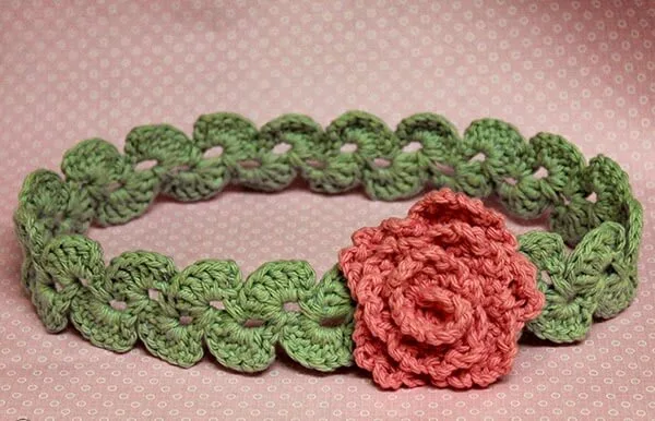 crochet flower headband