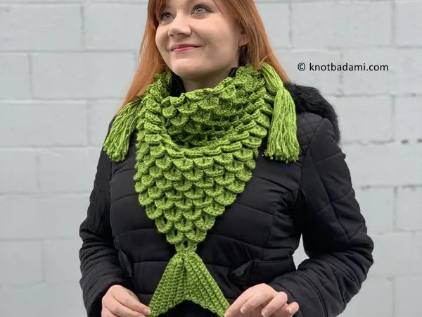 crochet Mermaid Triangle Scarf free pattern