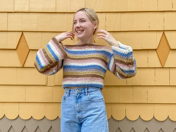 crochet Easy Scrap Pullover free pattern