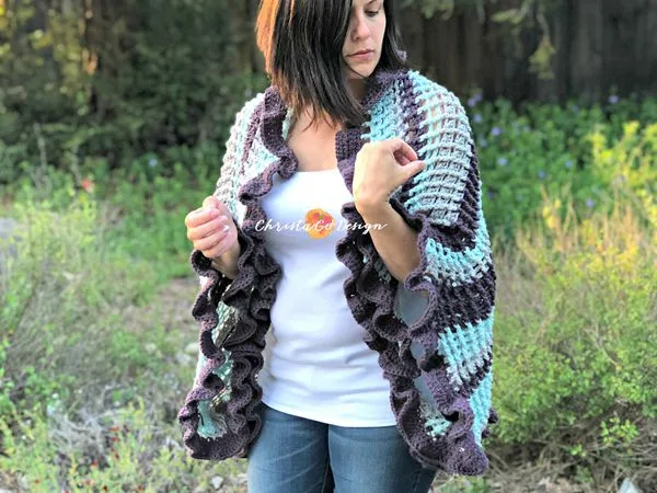 Strisce Crochet Ruffle Edge Wrap Pattern