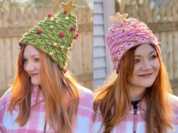 crochet Christmas Tree Beanie free pattern