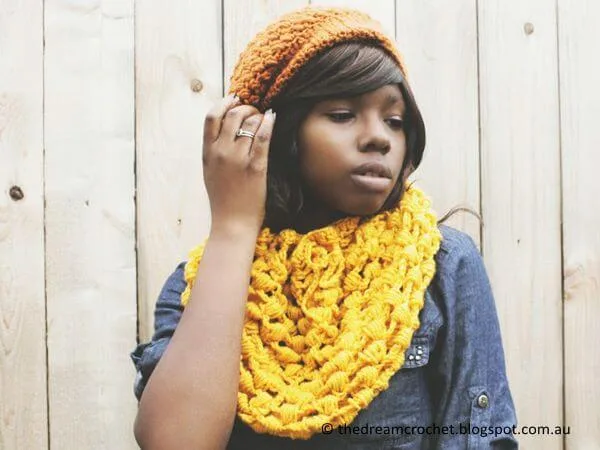 The Golden Crochet Drawstring Scarf