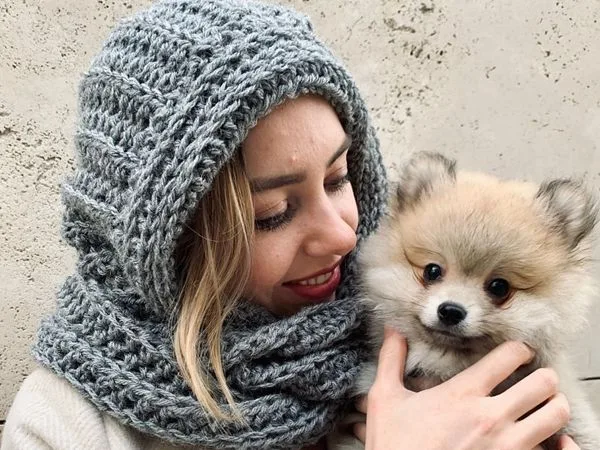 crochet Hooded Alpa Scarf free pattern