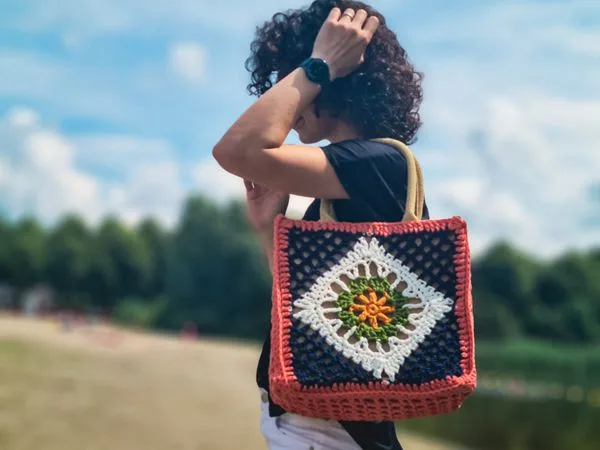crochet Hessian Bag free pattern