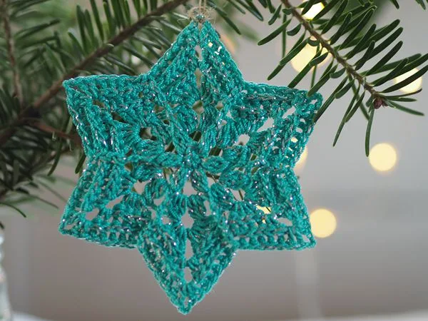 crochet Flower Star Snowflake free pattern
