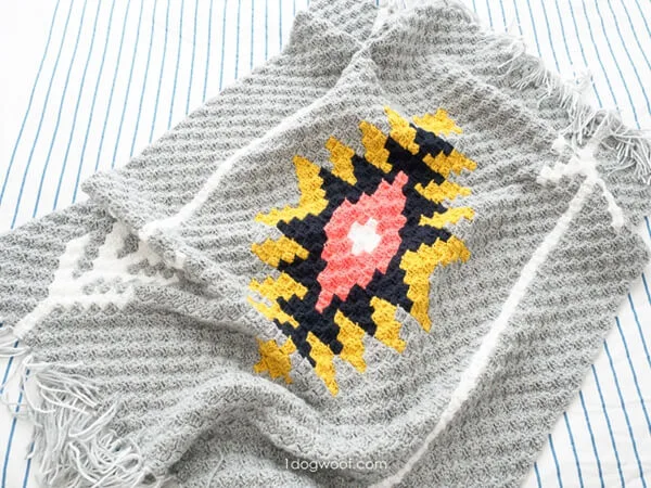 SOUTHWEST SUNBURST C2C CROCHET AFGHAN