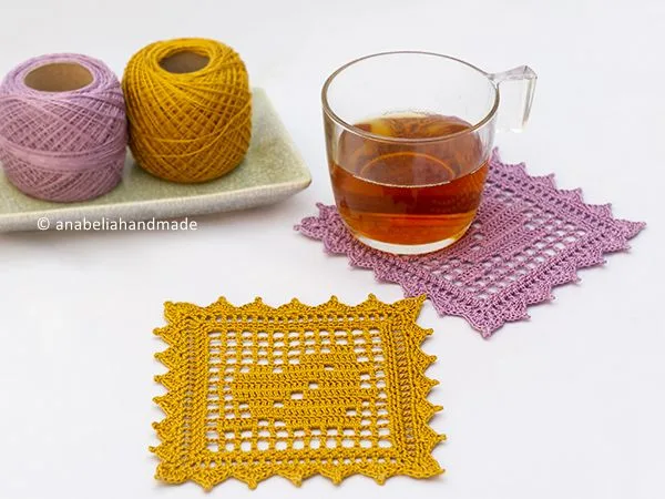 crochet Fall leaf coasters free pattern