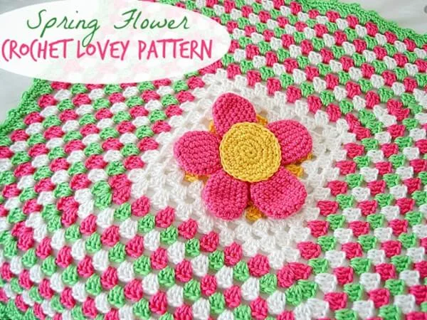 SPRING FLOWER CROCHET LOVEY PATTERN