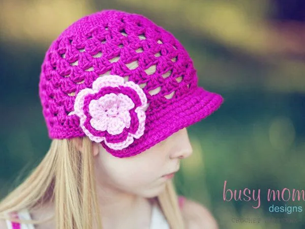crochet Breezy Brimmer Open-Weave Beanie patterns