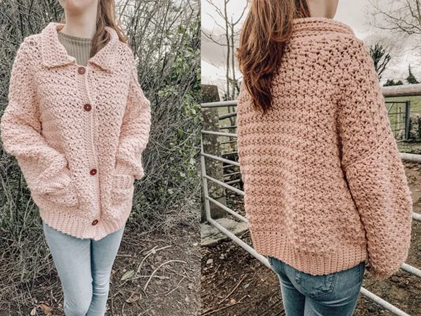 crochet Clobhna Chunky Cardigan free pattern