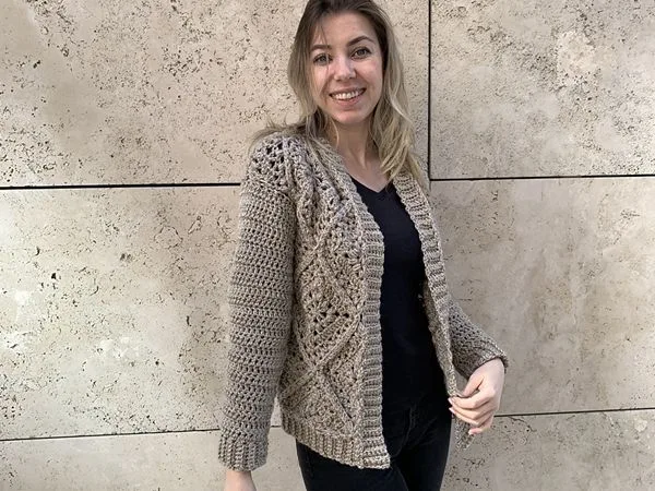 crochet Tulip Square Cardigan free pattern