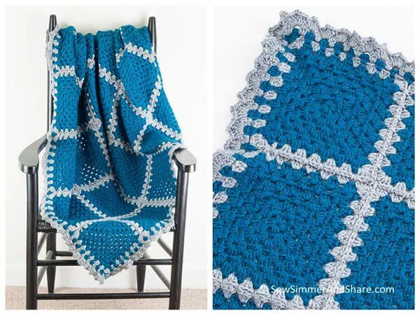 Granny Square Contrast Blanket