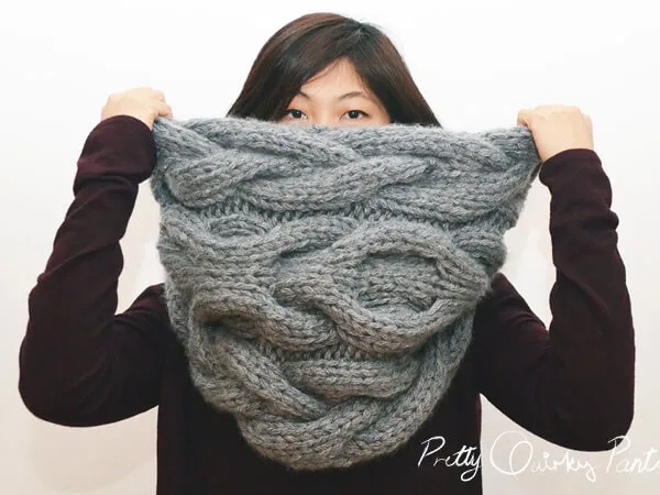 DIY Infinity Cable Knit Scarf