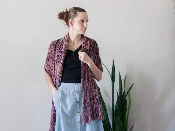 crochet Gemstone Wrap free pattern