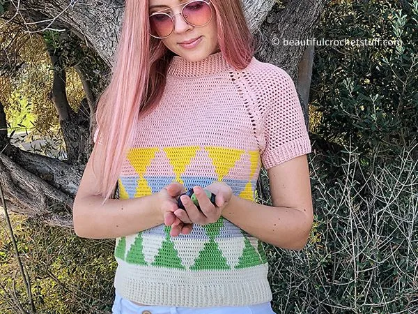 crochet Raglan Sweater free pattern