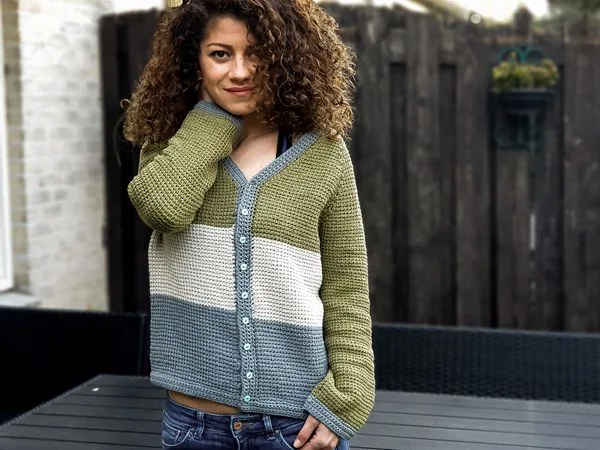 crochet Tunisian Raglan Blouse free pattern