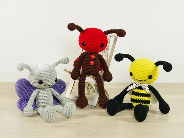 Bee, Butterfly and Ladybug