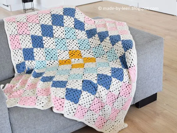 Geometric Granny Square Blanket