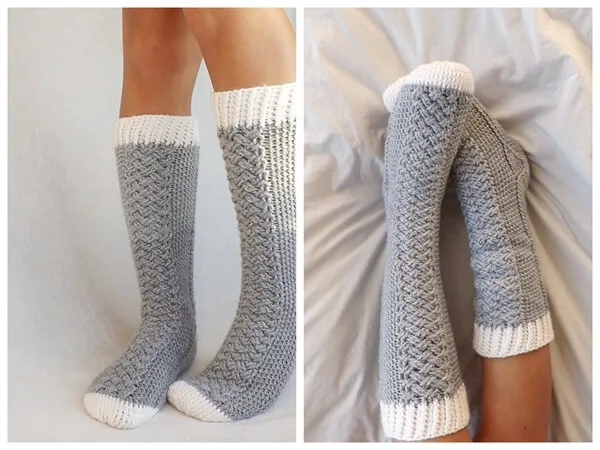 The Parker Cable Crochet Socks