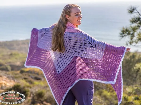 crochet Tulip Chevron Shawl free pattern