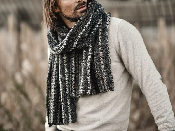 crochet Bernard Houndstooth Scarf free pattern