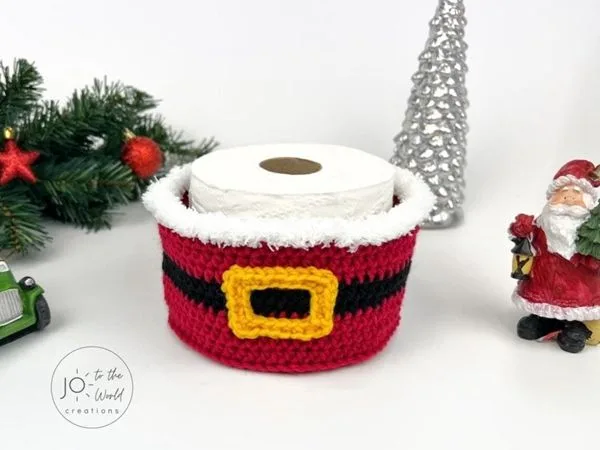 crochet Christmas Toilet Paper Holder easy pattern