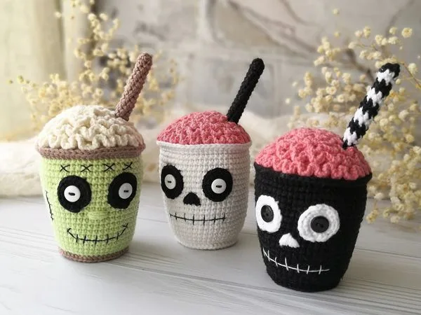 crochet Halloween Cocktail Set easy pattern