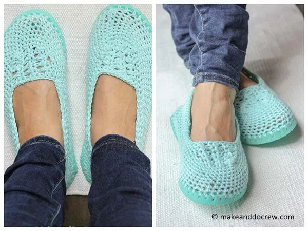 LIGHTWEIGHT CROCHET SLIPPERS