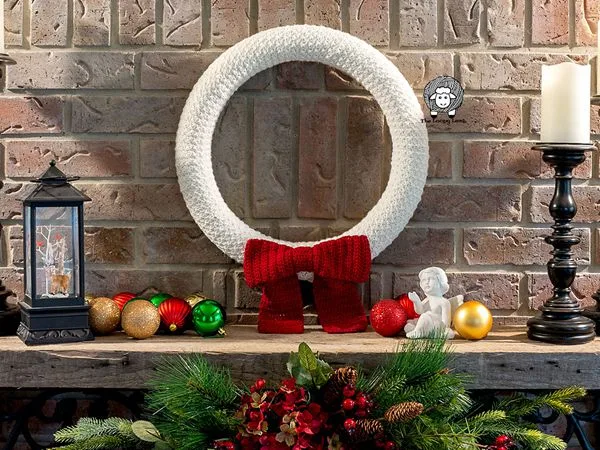 crochet Country Winter Wreath free pattern