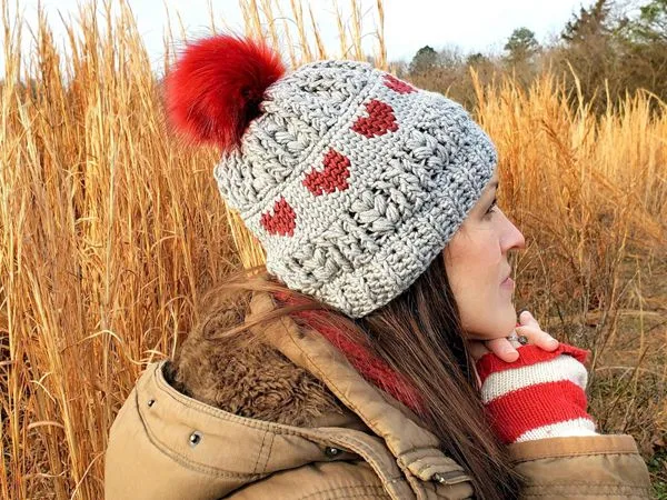 CROCHET Puffy Love Beanie EASY PATTERN