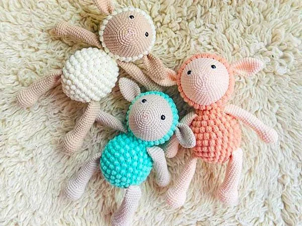 crochet Popcorn Lamb free pattern