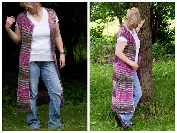 crochet Wildflower Pool Cardi Vest free pattern