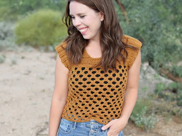 crochet Honeycomb Top free pattern