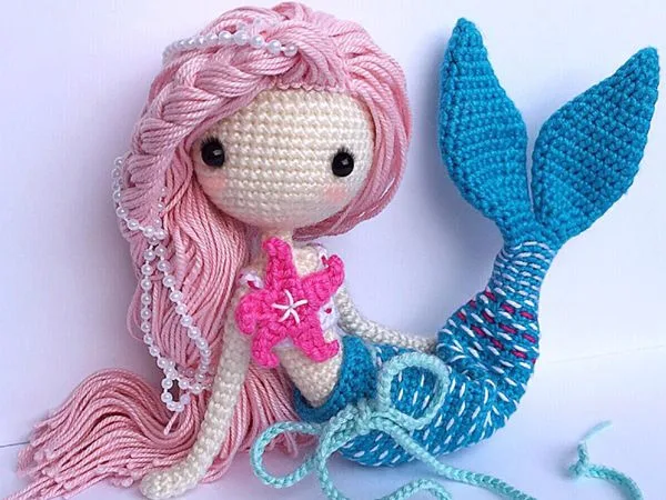Crochet Doll Pattern Mermaid Ava