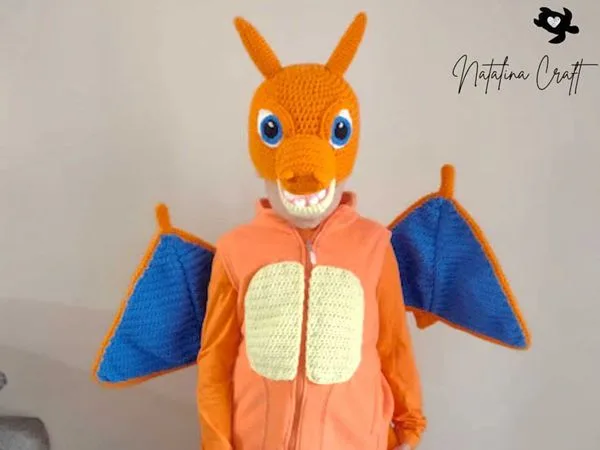 crochet Charizard Hat free pattern