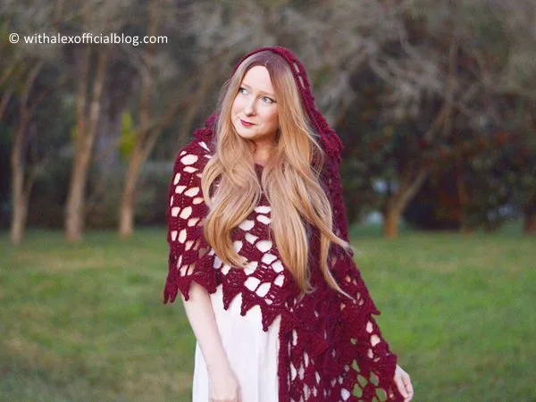 crochet Mary Hooded Shawl free pattern