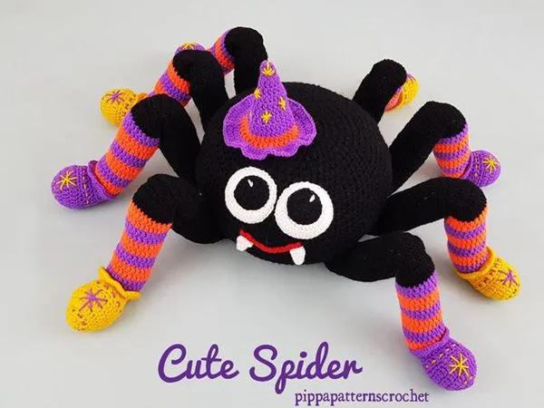 Crochet Spider Cushion Decoration