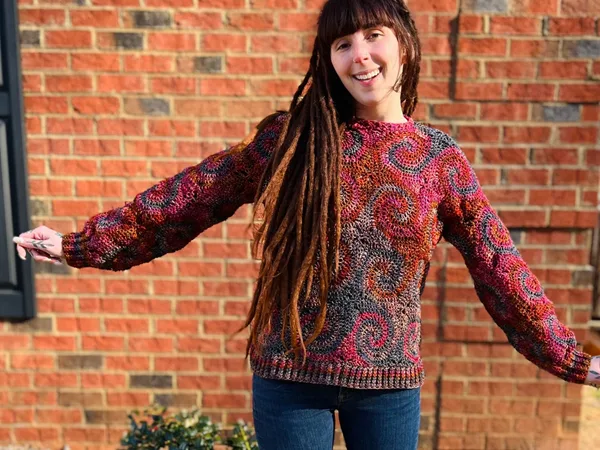 crochet Love Spiral Sweater easy pattern