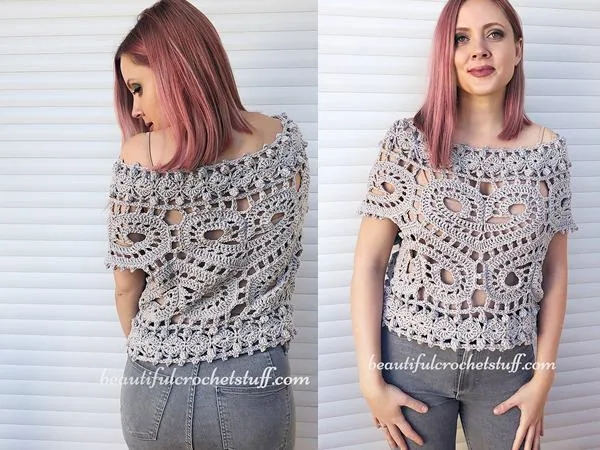 crochet Sweetheart Crop Top free pattern
