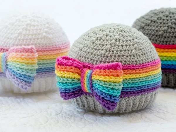 crochet Rainbow Reflections Beanie pattern