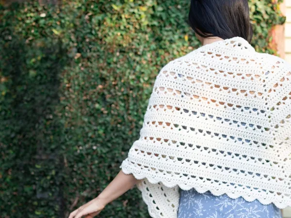 crochet SCALLOP WRAP free pattern