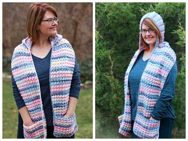 crochet Fairy Tale Scoodie Pocket Scarf free pattern