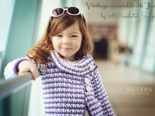Girls Vintage Houndstooth Jacket