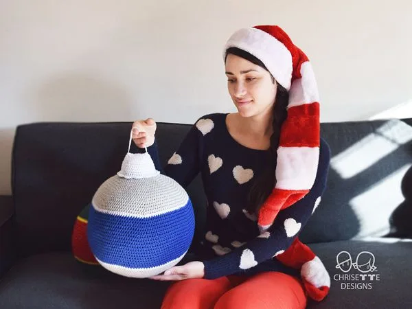 crochet Jumbo Christmas Ornament free pattern