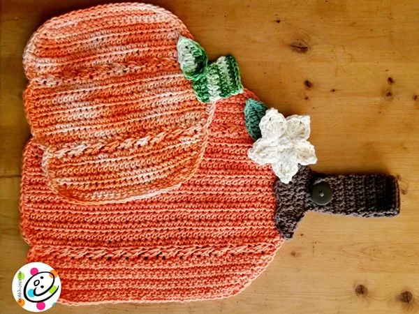 crochet Pumpkin Dishcloth free pattern