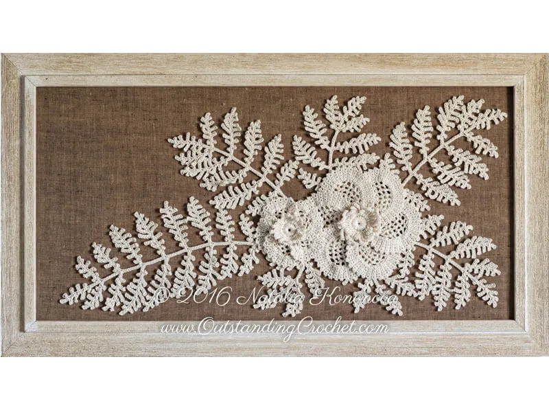 Motifs Poppy Flowers and Fern Leaf Applique Pattern