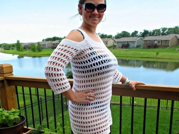 crochet Cold Shoulder Cover Up free pattern